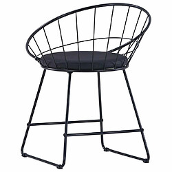 Maison Chic lot de 4 Chaises de salle à manger Chaise de cuisine similicuir noir acier -MN85392 pas cher