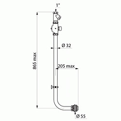 Delabie Kit TEMPOCHASSE WC 11/4 + rob. arrêt droit