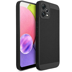 Moozy VentiGuard Coque pour Xiaomi Redmi Note 12, Noir - Housse Respirante avec Motif Perforé pour Circulation de l'Air, Ventilation, Anti-Surchauffe