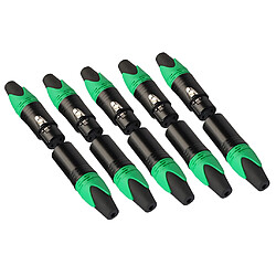 Avis 5 paires de connecteurs XLR à 3 broches microphone mâle et femelle adaptateur de câble micro vert