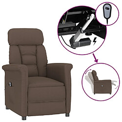 vidaXL Fauteuil inclinable électrique Marron Similicuir daim