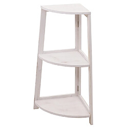 Avis Decoshop26 Étagère d'angle 3 niveaux 80x37x37 cm MDF blanc vieilli 04_0008636