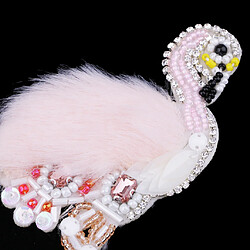 Swan Perles Strass Applique Coudre sur Sequin Patch Vêtements Accessoires Rose