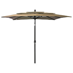 Maison Chic Parasol Jardin | Parasol à 3 niveaux avec mat en aluminium Taupe 2,5x2,5 m - GKD44349