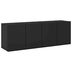 vidaXL Meubles TV muraux 2 pcs noir 60x30x41 cm