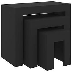 vidaXL Tables basses gigognes 3 pcs noir bois d'ingénierie