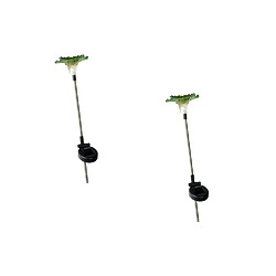 GALIX Lot de 2 fleurs a énergie solaire - VERT