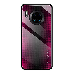 Wewoo Coque Pour Huawei Mate 30 Pro étui de protection en verre dégradé de texture rose rouge