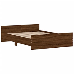 Avis Maison Chic Lit adulte - Cadre de lit tête de lit et pied de lit,Structure du lit Contemporain pour chambre chêne marron 135x190 cm -MN78013