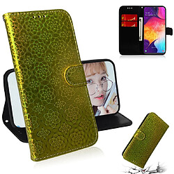 Wewoo Housse Coque Pour Galaxy A50 couleur unie boucle magnétique coloré horizontale étui en cuir PU avec titulaire et fentes cartes et portefeuille et lanière or