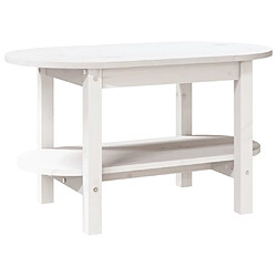 vidaXL Table basse Blanc 80x45x45 cm Bois massif de pin