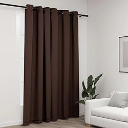 vidaXL Rideau occultant Aspect de lin avec œillets Taupe 290x245 cm