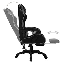 Helloshop26 Chaise fauteuil siège pivotante de bureau informatique étude de jeux vidéo avec LED RVB et similicuir gris 02_0024207 pas cher