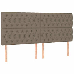 Maison Chic Lot de 4 Têtes de lit design pour chambre - Décoration de lit Taupe 100x7x78/88 cm Tissu -MN35372