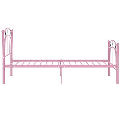 Avis vidaXL Cadre de lit sans matelas rose métal 90x200 cm