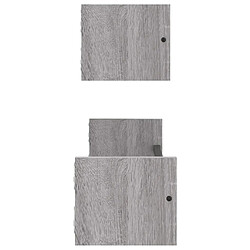 Acheter vidaXL Étagères murales avec barres 2 pcs sonoma gris 60x16x14 cm