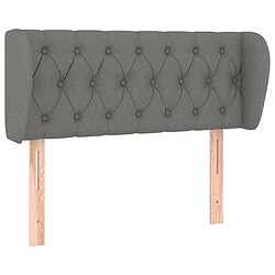 Maison Chic Tête de lit scandinave avec oreilles,meuble de chambre Gris foncé 93x23x78/88 cm Tissu -MN42261