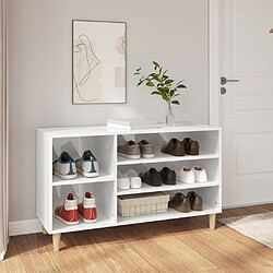 Maison Chic Armoire à chaussure,Meuble à Chaussures Blanc brillant 102x36x60 cm Bois ingénierie -MN64572