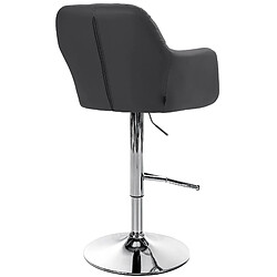 Acheter Decoshop26 Tabouret de bar chaise haute x1 fonction rotation 360° en PVC noir avec coutures décoratives piètement métal chromé 10_0005254