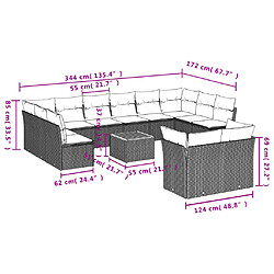 Acheter vidaXL Salon de jardin avec coussins 13 pcs noir résine tressée