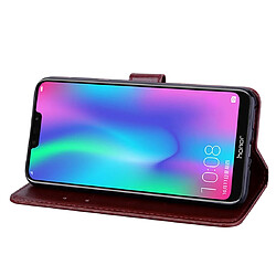 Acheter Wewoo Housse Coque Étui en cuir PU à rabat horizontal relief rose pour Huawei Honor 8Cavec support et fentes cartes et portefeuille marron