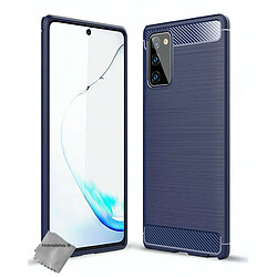 Htdmobiles Coque silicone gel carbone pour Samsung Galaxy Note 20 + film ecran - BLEU FONCE