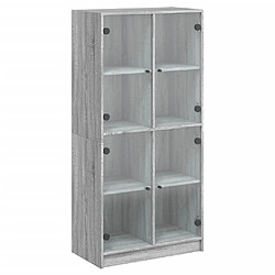 vidaXL Buffet haut avec portes gris sonoma 68x37x142cm bois ingénierie