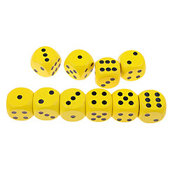 10x Dés En Bois D6 Dés à Six Faces En Pointillé Pour Donjons Et Dragons Jaune pas cher