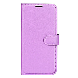 Etui en PU texture litchi, fermeture aimantée avec support violet pour votre Motorola Moto G200 5G