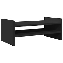 vidaXL Support de moniteur noir 50x27x20 cm bois d'ingénierie