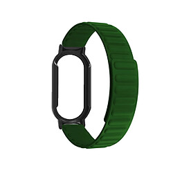 Bracelet en silicone magnétique pour votre Xiaomi Mi Band 7/7 NFC - vert armé