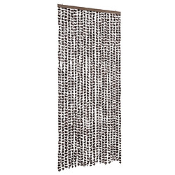 vidaXL Moustiquaire Marron et blanc 90x220 cm Chenille