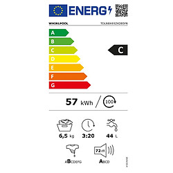 Lave-linge top 6.5kg 1200 tours/min blanc - TDLRBX65242BSFR - WHIRLPOOL