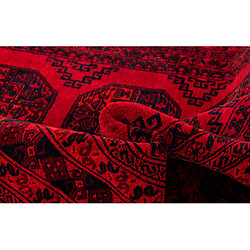 Vidal Tapis de laine 215x127 rouge Afghan pas cher