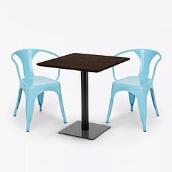 Avis Ahd Amazing Home Design ensemble 2 chaises style et table horeca 70x70cm bar restaurants starter - Turquoise