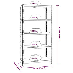 vidaXL Étagère de rangement 5 niveaux Anthracite Acier bois ingénierie pas cher