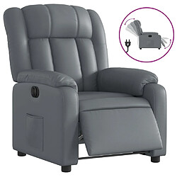 vidaXL Fauteuil inclinable électrique Gris Similicuir