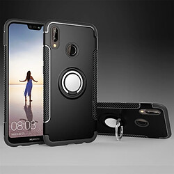 Wewoo Coque renforcée noir pour Huawei P20 Lite Magnétique 360 Degrés Rotation Anneau Armure Housse De Protection Retour Cas