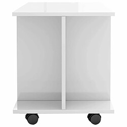 Maison Chic Meuble TV scandinave - Banc TV pour salon avec roulettes Blanc brillant 80x40x40 cm Aggloméré -MN57690 pas cher