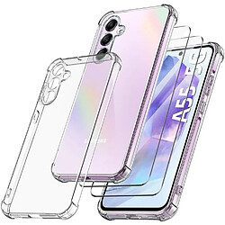 Coque Pour Samsung Galaxy A55 5G Silicone Transparente Angles Renforces + 2 Verres Trempes Little Boutik©