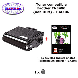 Toner compatible TN348 pour imprimante Brother DCP L5500, L5500DN, L6600, L6600DW+ 10f A6 brillants - T3AZUR