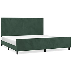 Maison Chic Lit adulte - Cadre Structure de lit avec tête de lit Contemporain Vert foncé 200x200 cm Velours -MN65840