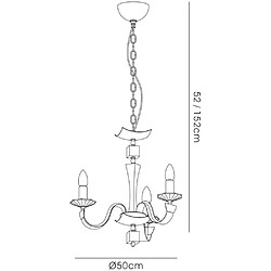 Avis Luminaire Center Suspension Nardini 3 Ampoules chrome poli/Faux cuir noir/cristal