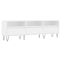 Maison Chic Meuble TV scandinave - Banc TV pour salon blanc 150x30x44,5 cm bois d'ingénierie -MN75006