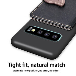 Wewoo étuis Coque Housse Étui de protection en TPU texturé à texture litchi avec feuille magnétique pour Galaxy S10 +, emplacements pour cartes, support et porte-monnaie (Noir) pas cher