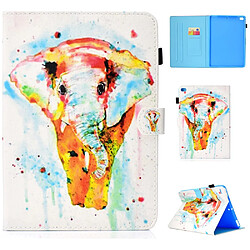 Etui en PU éléphant coloré pour votre Apple iPad 9.7/Air 2/Air