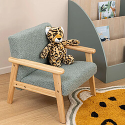 Atmosphera, Createur D'Interieur Fauteuil enfant en bois et bouclette TEDDY - Vert céladon