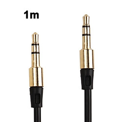 Wewoo Câble noir et or pour iPhone / iPad / iPod / MP3, Longueur: 1m Jack 3.5mm plaqué Jack écouteurs