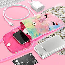 Acheter Avizar Pochette Bandoulière pour Smartphone en Tissu Design Licorne Dormant Arc en Ciel