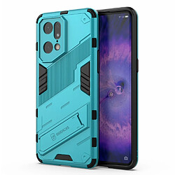 Coque en TPU anti-chocs avec béquille, bleu clair pour votre Oppo Find X5 Pro